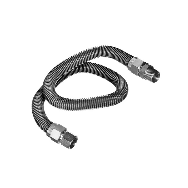 Flextron Gas Line Hose 1/2'' O.D. x 60'' Length 3/8" FIP x MIP Fittings, Stainless Steel Flexible Connector FTGC-SS38-60I - main